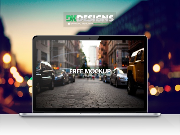 Macbook Pro Retina Mockup incl. 4 Backgrounds