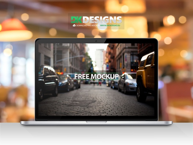 Macbook Pro Retina Mockup incl. 4 Backgrounds