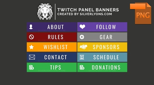 All Color Twitch Panel Banners