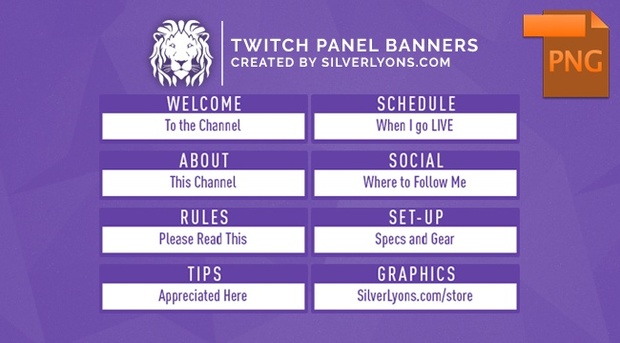 FREE | Purple Nametag Twitch Panel Banners