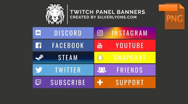 All Color Twitch Panel Banners