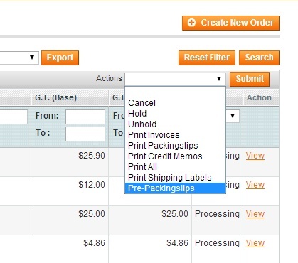 Packslip Magento Extension