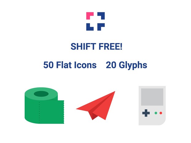 Shift Flat Icon Set (Free)