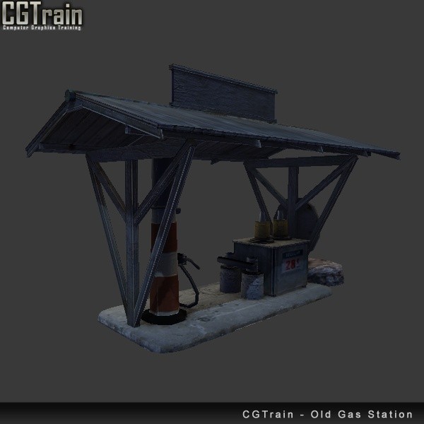 Old Gas Station - 3D Asset for games