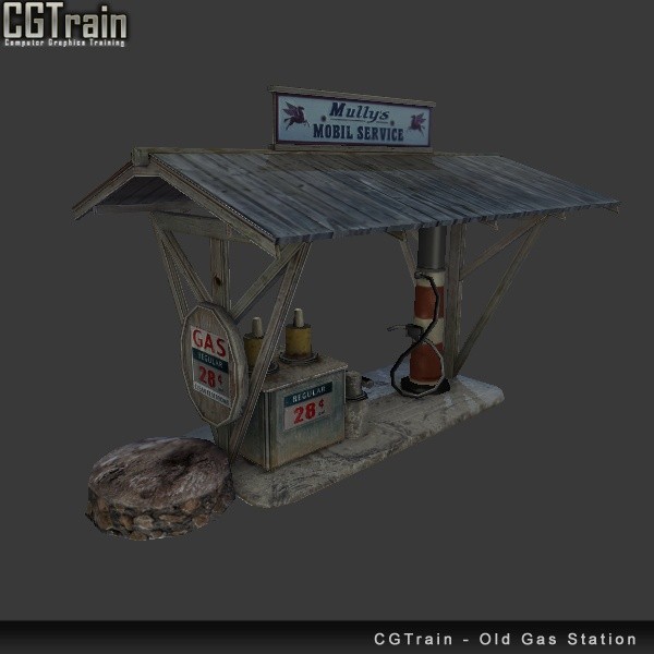 Old Gas Station - 3D Asset for games