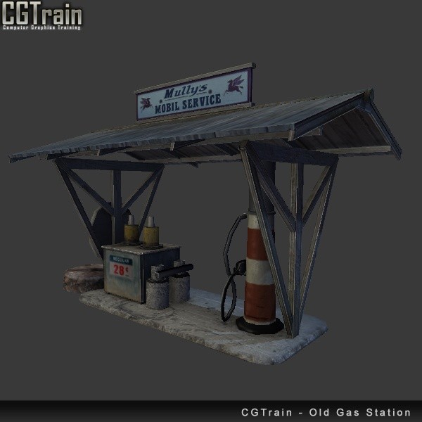 Old Gas Station - 3D Asset for games