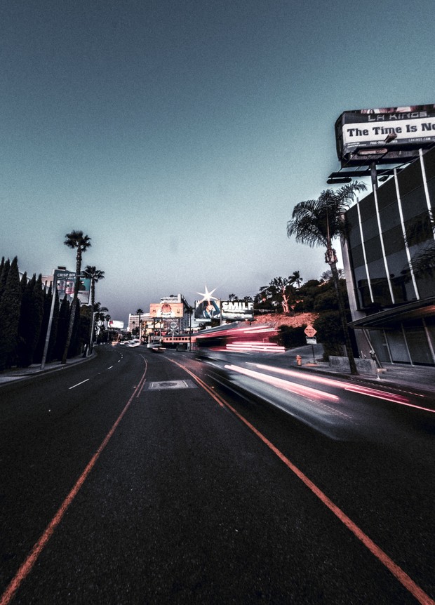 Los Angeles Street with sunrise - Photoshop - Adobe camera raw preset