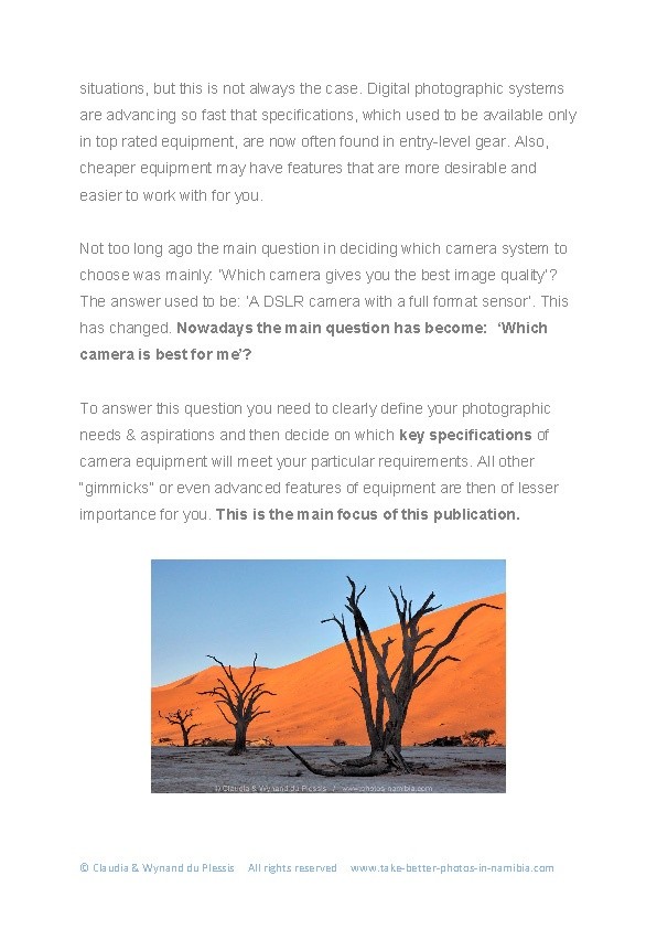The essential requirements of camera equipment for wildlife & landscape photography in Africa