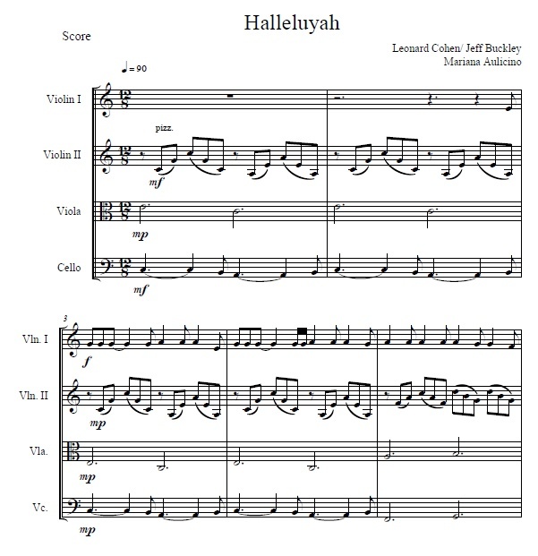 Leonard Cohen - Halleluyah - String quartet short version