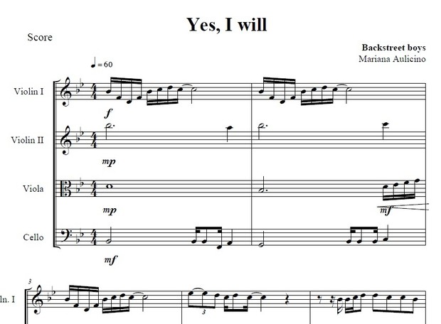 Yes I will - Backstreet Boys - String quartet