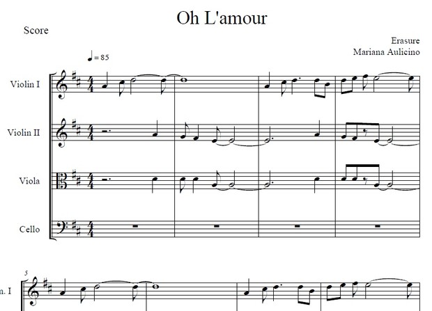 Oh L'Amour - Erasure - String quartet