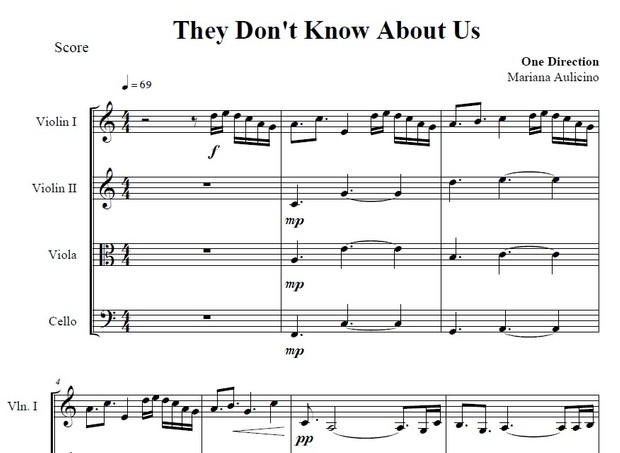 They Dont Know About Us - One direction - String quartet
