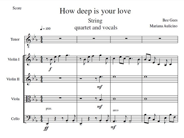 How deep is your love - Bee Gees - String quartet + vocals