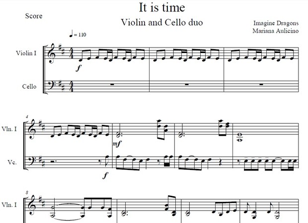 It Is Time - Imagine Dragons - String duet