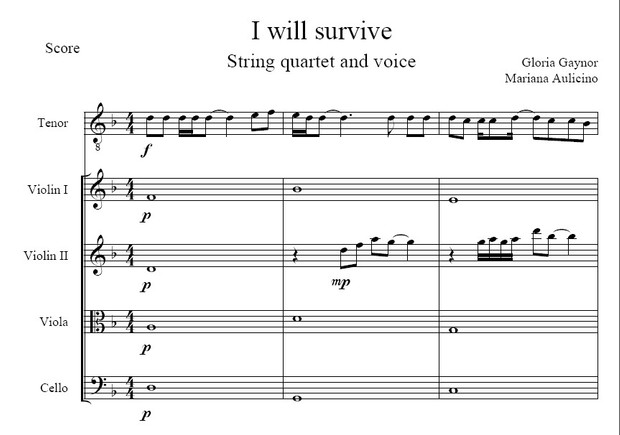 I will survive - Gloria Gaynor - String Quartet + Vocals