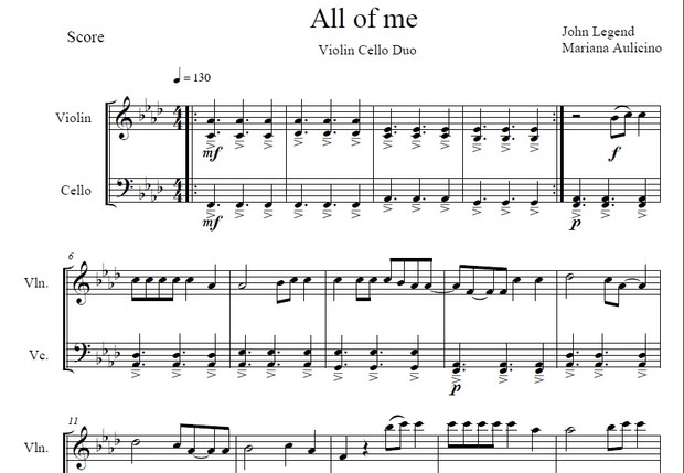 All Of Me - John Legend - String duet