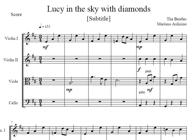 Lucy In The Sky With Diamonds - The Beatles - String Quartet