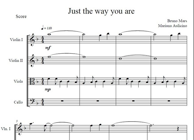 Just The Way You Are - Bruno Mars - String quartet
