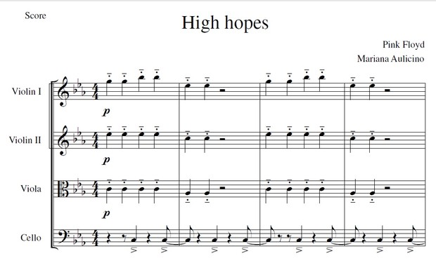 High Hopes - Pink Floyd - String quartet