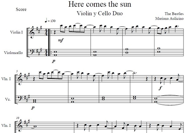 Here comes the sun - The Beatles - string duet