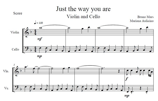Just The Way You Are - Bruno Marz - String duet