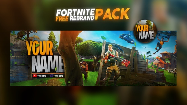 Fortnite Social Media Rebrand Pack Youtube Banner Tw Evolvdzn - 