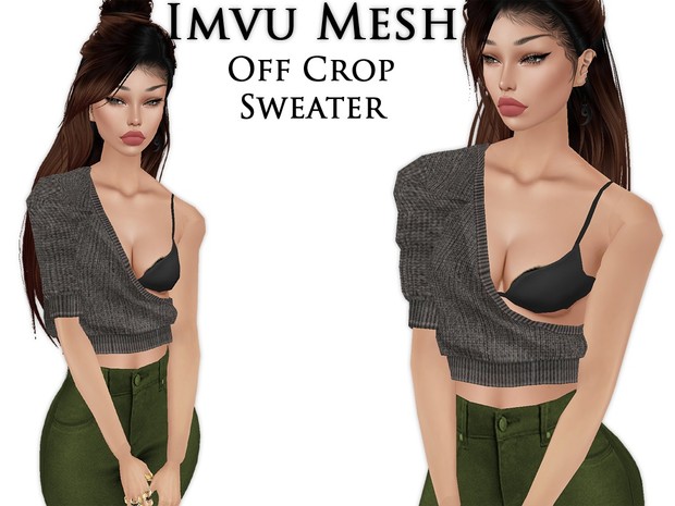 IMVU Mesh - Tops - Off Crop Sweater
