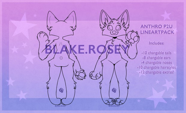 £10 Chibi Anthro Lineart Pack