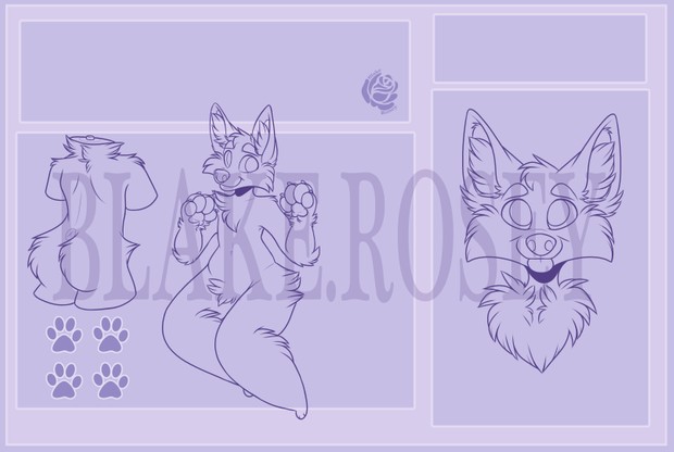 £10 Anthro Reference Sheet Lineart Pack