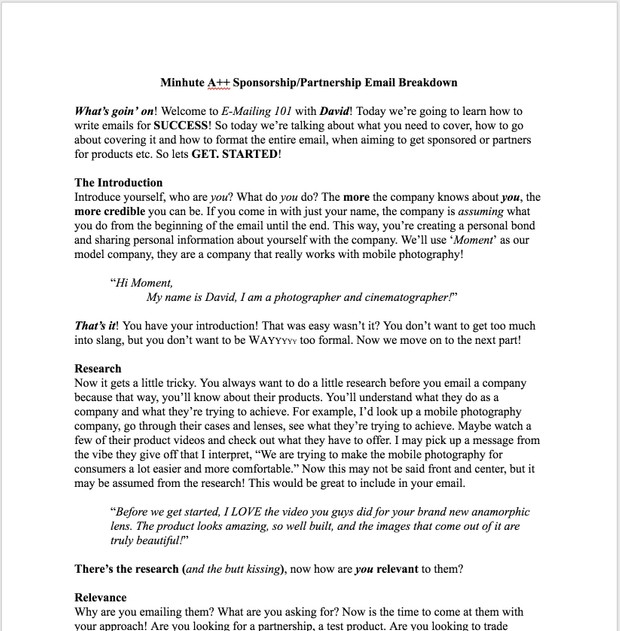 GET SPONSORED | Sponsorship Email Breakdown & Template