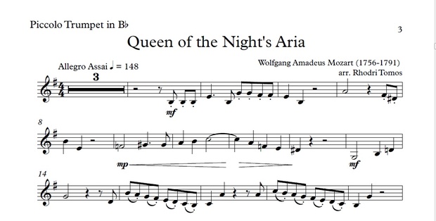 Mozart KV620 Queen Of The Night Aria Accompaniment mp4 video, mp3 & pdf solo sheet music.