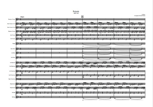 Brass band: Bach BWV847 Prelude & Fugue arrangement.