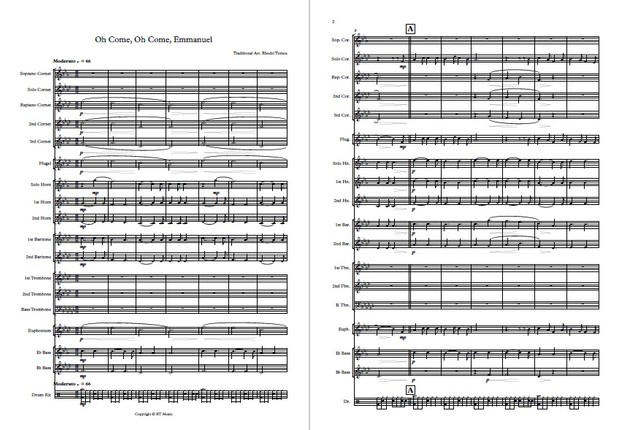 Brass band: Oh Come, Oh Come Emmanuel. Traditional.