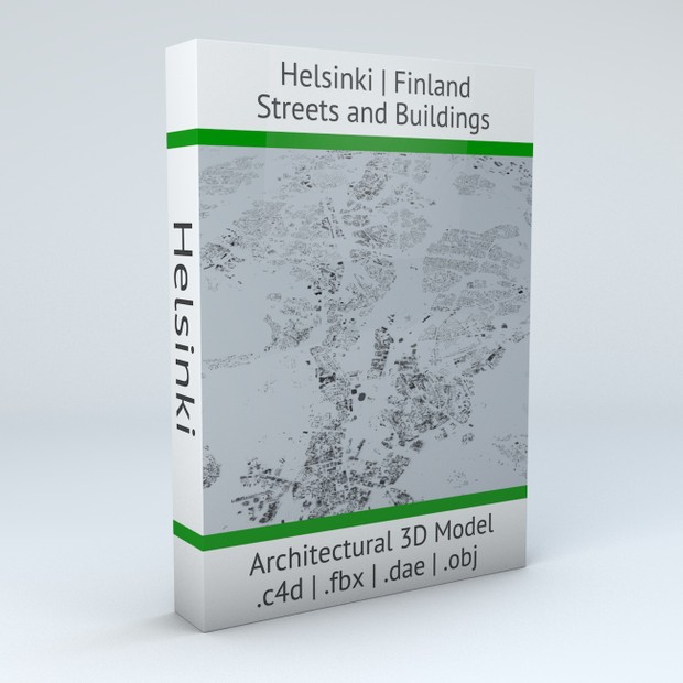Helsinki Streets and Buildings Architectural 3D Model