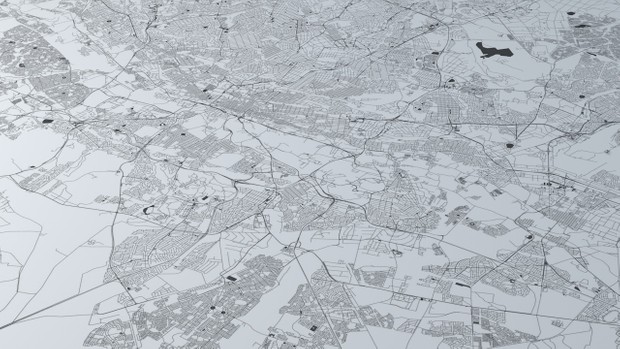 Johannesburg Road Network and Streets 3D model