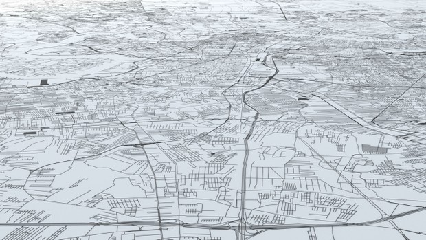 Bangkok Road Network and Streets Architectural 3D model