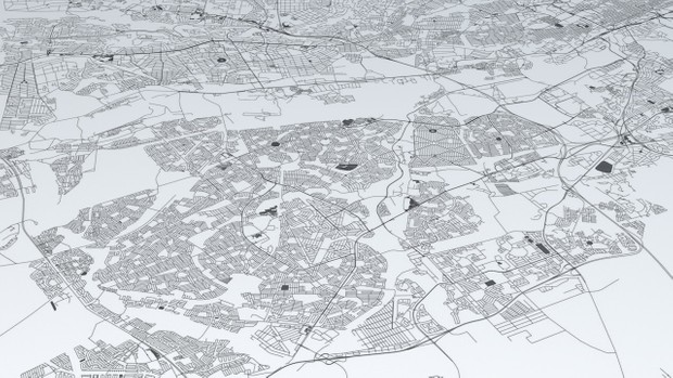 Johannesburg Road Network and Streets 3D model
