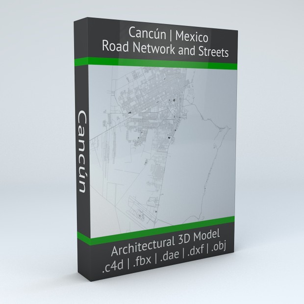 Cancun Road Network and Streets Architectural 3D model