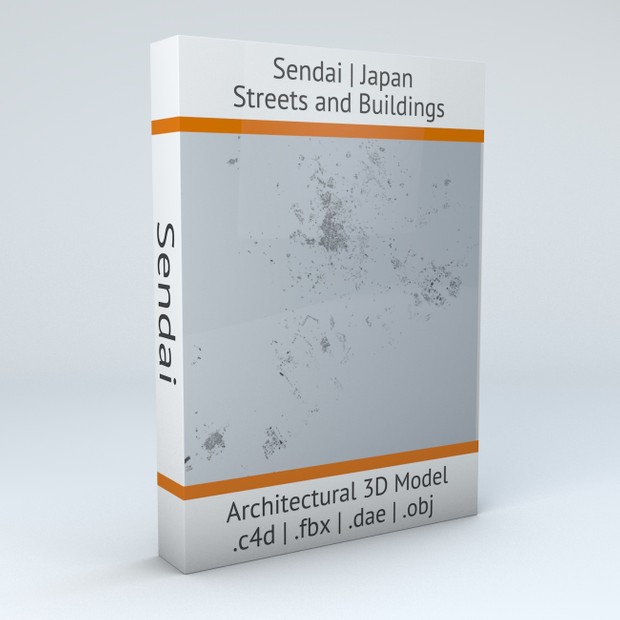 Sendai Japan Streets and Buildings Architectural 3D Model