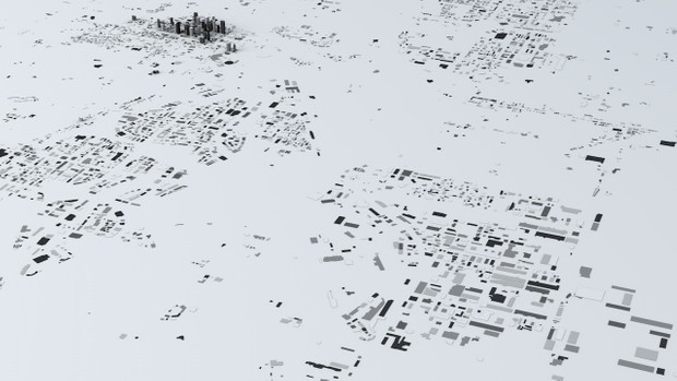 Calgary Streets and Buildings Architectural 3D Model