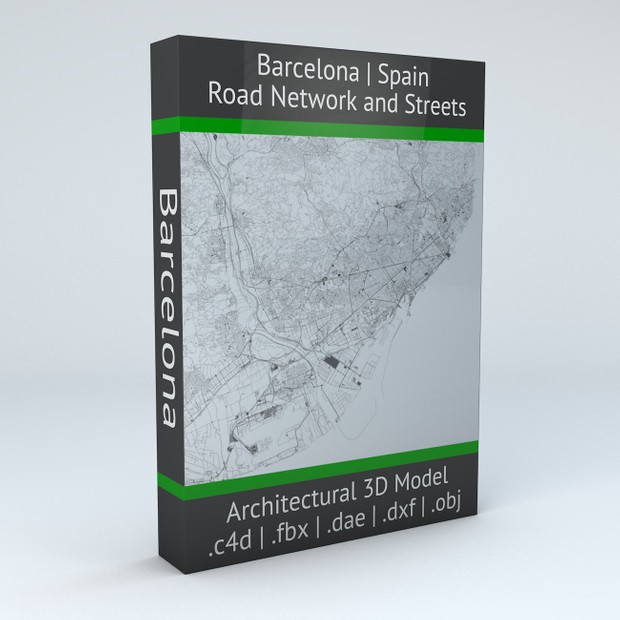 Barcelona Road Network and Streets Architectural 3D model