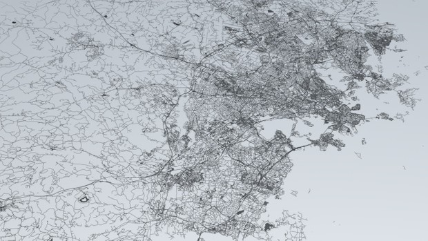 Helsinki Area Road Network and Streets Architectural 3D model
