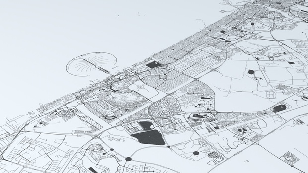 Dubai Road Network and Streets Architectural 3D model