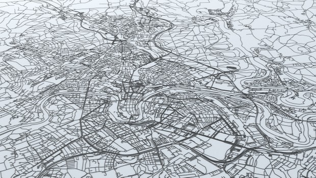 Bern Road Network and Streets Architectural 3D model