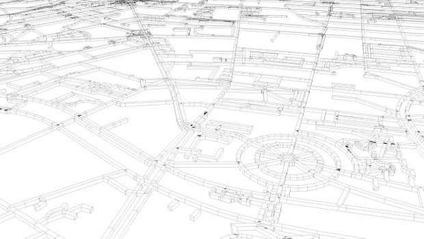 Berlin Road Network and Streets Architectural 3D model