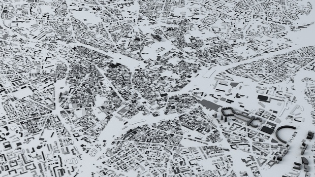 Montpellier Streets and Buildings Architectural 3D Model