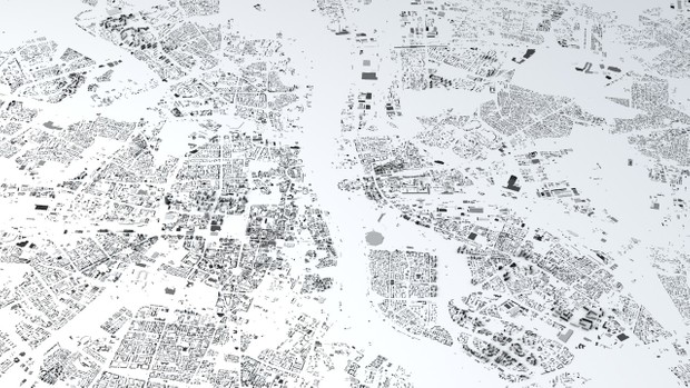 Warsaw Streets and Buildings Architectural 3D Model