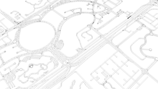 Dubai Road Network and Streets Architectural 3D model