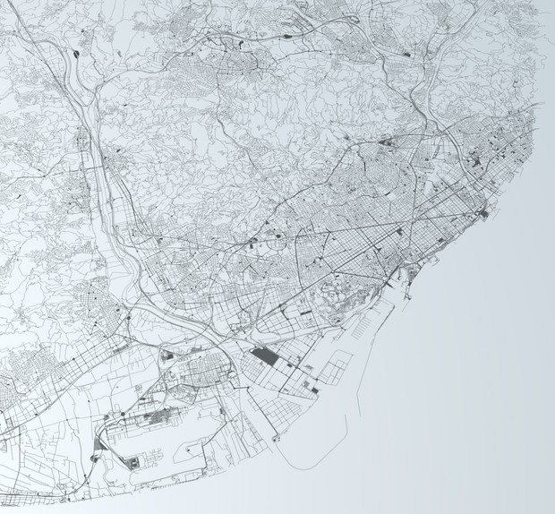 Barcelona Road Network and Streets Architectural 3D model