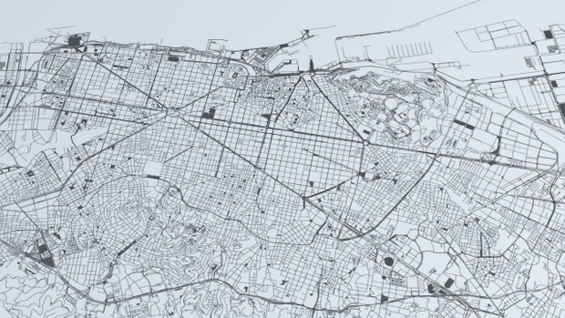 Barcelona Road Network and Streets Architectural 3D model